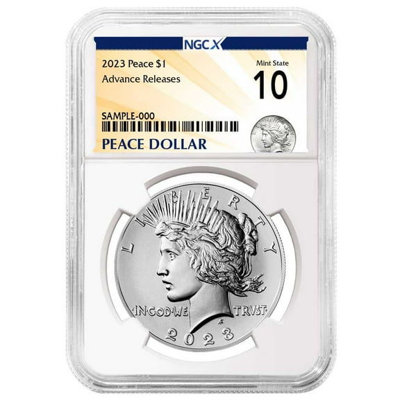 2023 $1 Peace Silver Dollar NGCX MS10 AR Peace X Label