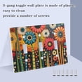 thumbnail image 3 of Yayeee Toggle Light Switch Wall Plate 3-Gang 6.37"x4.48" Decorative Outlet Cover, Red Colorful Flowers with Dots, 3 of 7