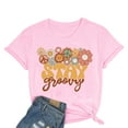 thumbnail image 2 of TSADFHJI Long Chandail en Molleton pour Femmes Col Rond Manches Courtes Texte Quotidien Chat T-Shirt Floral Botanique m, 2 of 4