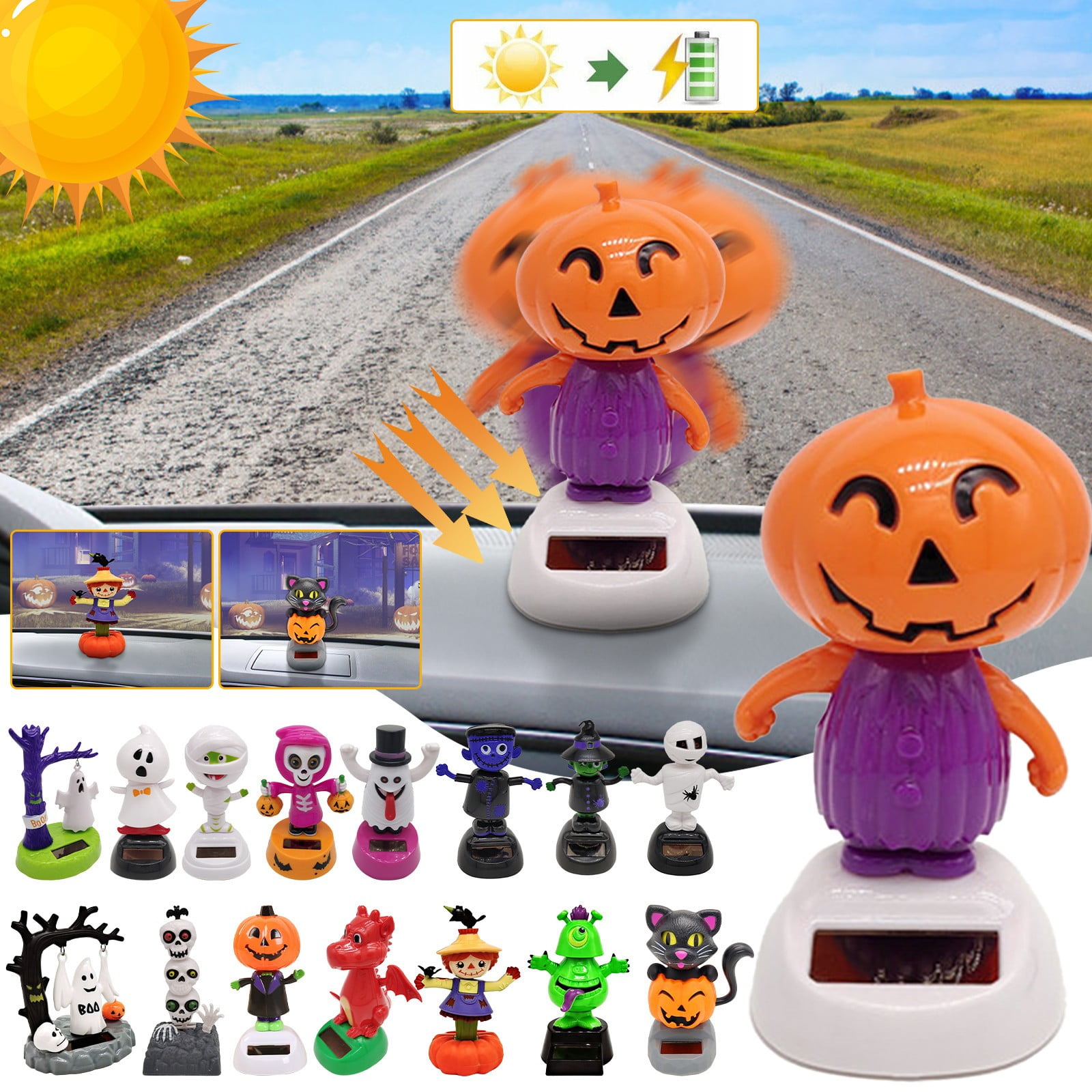 Solar Pals  Powered Pal Animal figurine car Motorhome Decoration Dashboard 