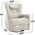 thumbnail image 5 of Swivel and Rocker Power Recliner Chair with Lumbar and Neck Support Pillow, Heavy Duty Motion Mechanism with USB and Type-C Ports, 5 of 16