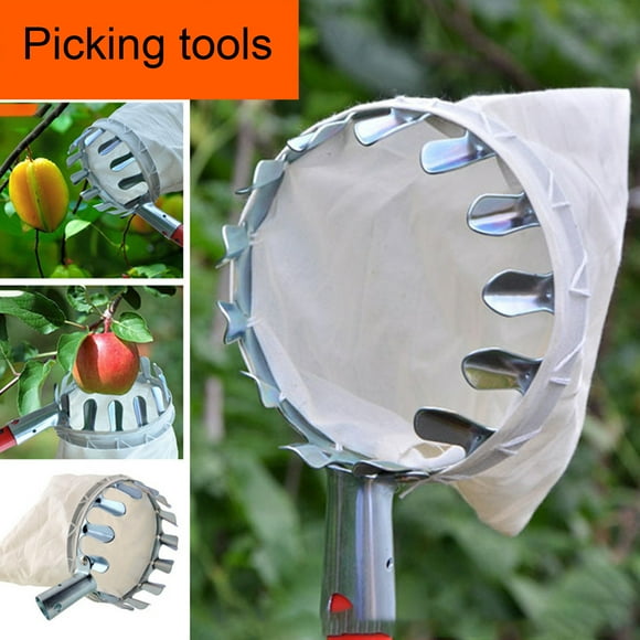 Flmtop Ergonomic Fruit Picker Effective Metal Manual Anti-rust Picking Tool for Garden