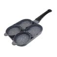thumbnail image 1 of Olla para freír de 4 orificios, herramienta de aumento rápido de temperatura gruesa, olla para freír sin recubrimiento para apartamento, estufa de Gas, bistec de huevo, utensilios de Estilo B SM SunniMix cacerola de cuatro agujeros, 1 of 8