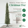 thumbnail image 2 of Open Box Home Heritage 9 Foot Pre-Lit Artificial Stanley Pencil Tree w/ Stand, 2 of 11