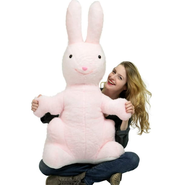 American Made Giant Stuffed Bunny Pink Soft 42 Inch Big Plush Rabbit ...