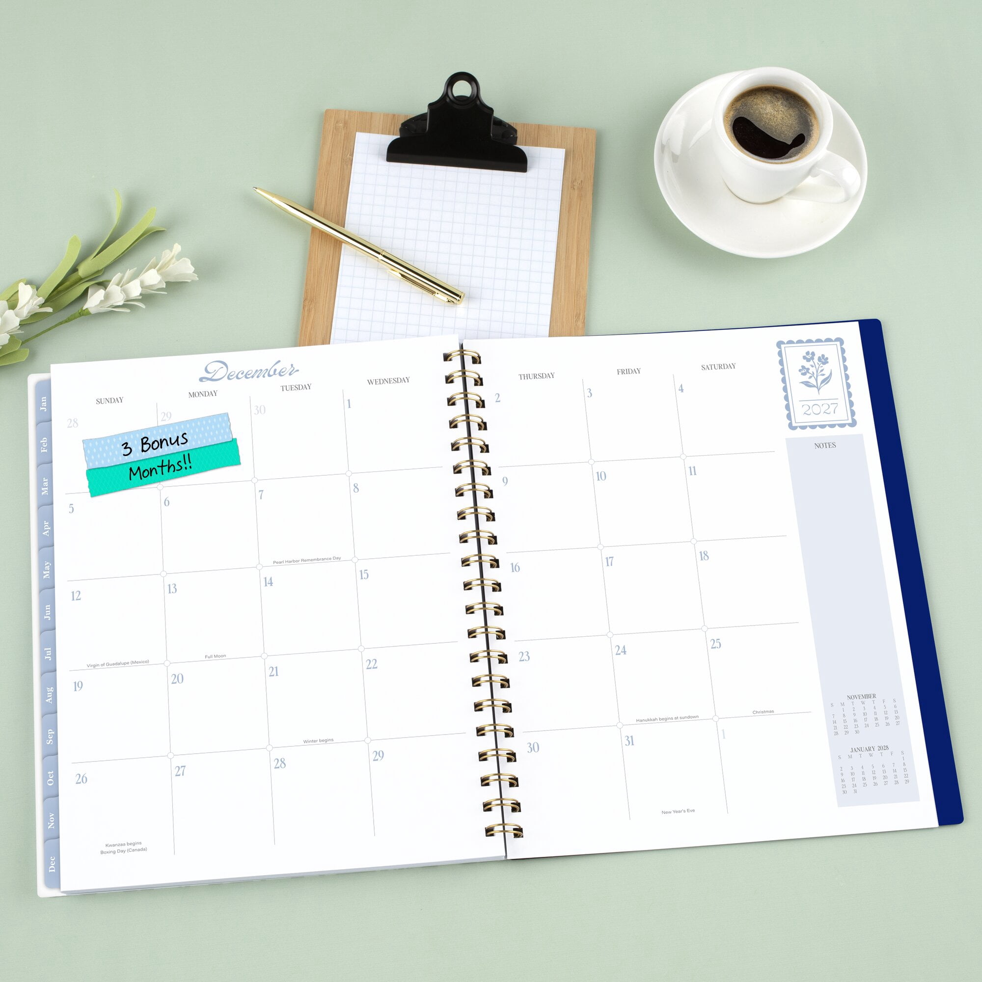 Cherrywood Lane for Mead Cambridge 2027 Weekly Monthly Planner Everly Floral