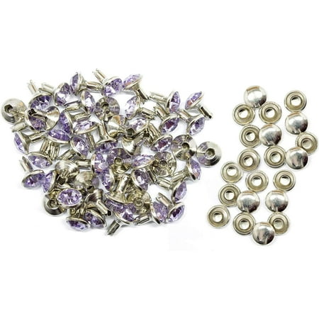 

Trimming Shop 8mm Lilac Purple Crystal Rivets Diamante Acrylic Rhinestone Studs with Pins for DIY Leathercrafts Clothing Decoration Arts & Crafts Projects Purses Embellishment 10pcs