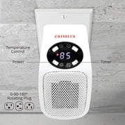 Aiwa Outlet Plug-in Electric Space Heater, Mini Heater with Adjustable Temperature Control, White