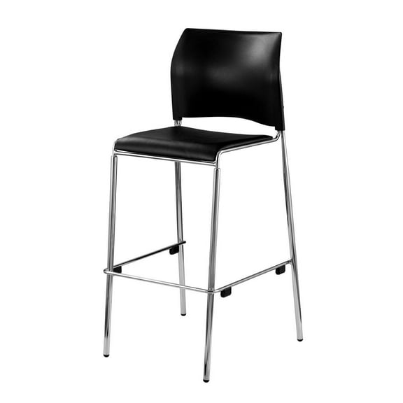 National Public Seating NPS® Cafetorium Bar Stool, Plush Vinyl Seat, Black