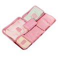 thumbnail image 1 of Bolsa de viaje de 6 piezas, impermeable, para guardar equipaje, con cubos de embalaje para maletas, color rosa, 1 of 14