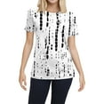 thumbnail image 3 of NAMTYQX T-Shirts for Women Casual Crew-Neck Patterned Lightweight Womens Blouses Dressy Casual White Size XL, 3 of 5