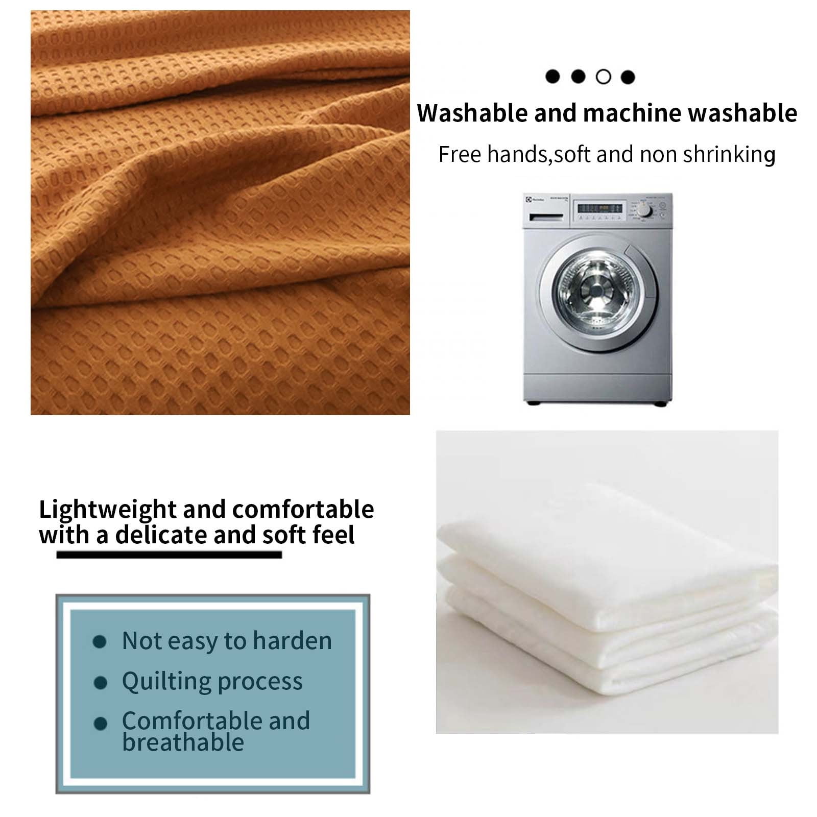 Loyerfyivos Cotton Blankets Queen Size for Bed - Waffle Weave Blankets for Summer, Lightweight and Breathable Soft Woven Blankets for Spring, White, 43.31x59.05in (Orange)
