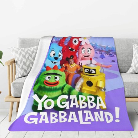Cute Yogabba Gabba Style-4 Anti-Pilling Soft Warm Flannel Throw Blanket 60"x50" For Sofa Bed Home Blankets