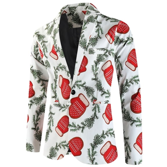 Qepwscx Graphic Jacket Corduroy Blazer for Men Print Slim Fits Xmas Blazer Dress Coat Ugly Christma Suits Dinner Party Wedding Shawl Lapel Long Sleeve Jacket Casual Dress Suits for Mens Adult Top