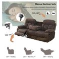 thumbnail image 5 of Aukfa 3-Piece Recliner Sofa Set - 87.5" 3 Seat Recliner w/ Flip Backrest Cupholder, Home Theater Seating, Gray Brown, 5 of 9
