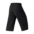 thumbnail image 4 of Men's Cargo Shorts Below Knee Capri Pants Quick Dry Lightweight Casual Summer Bottoms Elastic Waist Drawstring with Multi-Pockets for Hiking Outdoor Fishing Workout Golf, 4 of 9