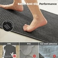 thumbnail image 3 of DEA Bathroom Rugs Non Slip Washable, Super Absorbent Thin Bath Mat Quick Dry Low Pile Bathroom Rug, Dark Grey 20"x48", 3 of 16