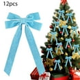 thumbnail image 1 of 12Pcs Red Velvet Ribbon Bows Christmas Tree Decorations, Christmas Velvet Rustic Crafts Gift Ribbon Bows for Indoor Outdoor Front Door Decor, 1 of 8