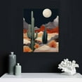 thumbnail image 5 of ONETECH  Framed Canvas Print Wall Art Cactus Desert Mountain Range Nature Wilderness Illustrations Decorative Bohemian Rustic Mid-Century Modern Desert Landscape for Bedroom NATURAL, 5 of 5