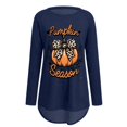thumbnail image 4 of Gunia Halloween Womens Tshirts Pumpkin Graphic Print Long Sleeve Crew Neck Casual Loose Thanksgiving Tops Tee Shirts Navy S-3Xl, 4 of 4