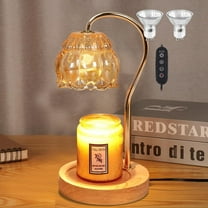 BN-LINK Fragrance Candle Warmer Lamp, Electric Flower Candle Warmer with Timer & Dimmer, Home Decor Wax Melt Warmer with 2 Bulbs, Gifts for Mom Women Friend Sister, Champagne