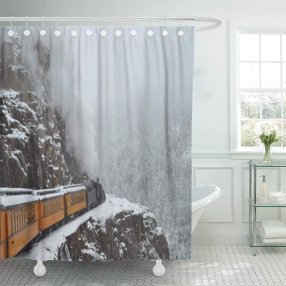 SUTTOM Train The Polar Express Rounds Narrow Guage Railroad Durango Shower Curtain 66x72 inch