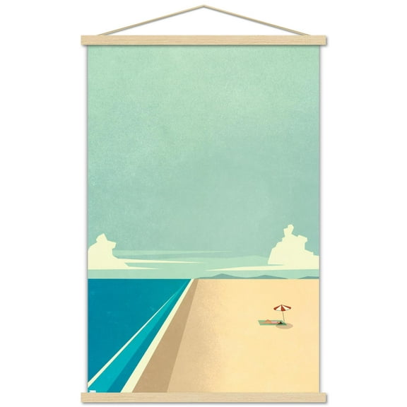 Art Deco - Beach Wall Poster with Magnetic Frame, 22.375" x 34"
