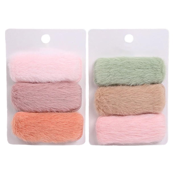 Pinzas de cabello Zulema felpa moda cuadrada 6 cm 6 piezas
