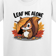 thumbnail image 4 of Inktastic Leaf Me Alone Funny Autumn Fall Squirrel Youth T-Shirt, 4 of 5