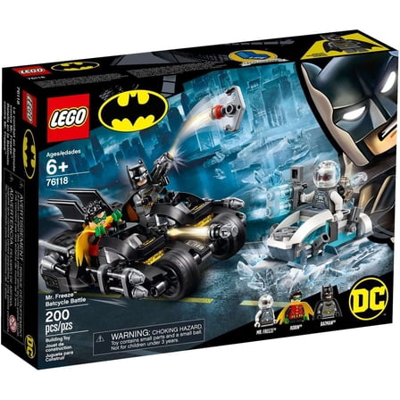 Pre-Owned LEGO DC Comics Super Heroes Mr. Freeze Toy Batcycle Battle 76118 (200 Pieces)