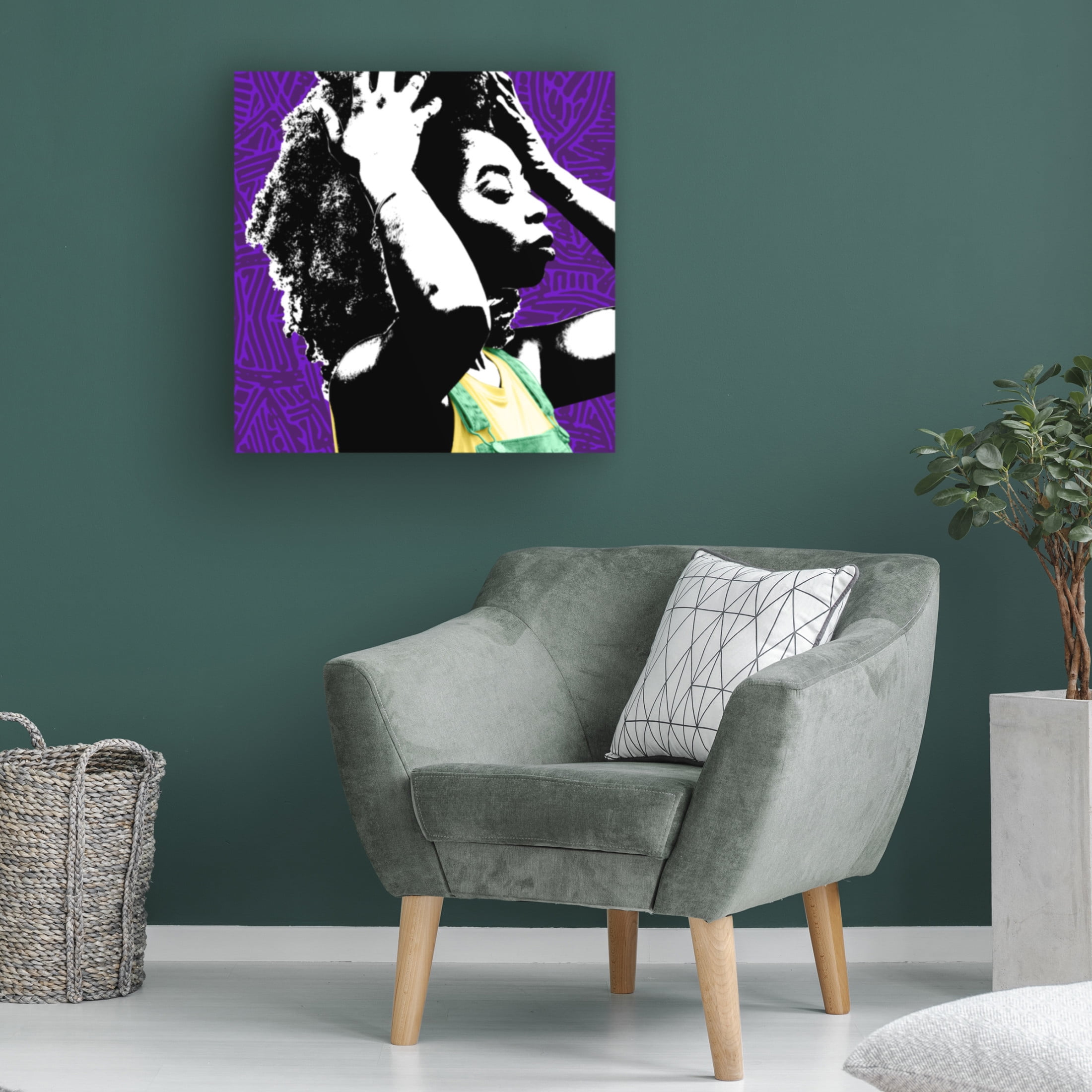 Canvas Wall Art - NUMA Art 'Paper Musician Square' Wall Art for Living Room, Bedroom, or Office Décor by Trademark Fine Art - 18 x 18 Inches
