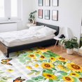 thumbnail image 6 of Area Rugs 2.7x5 Ft Sunflowers Eucalyptus Butterfly Floral Watercolor Grey Plaid Non-Slip Washable Rug Indoor Rug Floor Mats Non Shedding Carpet for Living Room Bedroom Dining Room Home Decor, 6 of 8