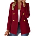 thumbnail image 2 of Xdegoge Blazer for Women Notch Lapel Long Sleeve Dressy Casual Work office Slim Fit Double Breasted Button Up Fashion Lightweight Summer Spring Tops Stylish Business Jacket, 2 of 5