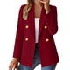 thumbnail image 3 of TaTaai Women's Casual Suit Coat Long Sleeve Lapel Collar Button Front Patch Pockets Solid Color Blazer Slim Fit Lightweight Spring Summer Daily Office Wear Gift, 3 of 5