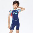 thumbnail image 3 of Soidarity Traje de neopreno para niños de 2MM, traje de buceo de una pieza, protección solar, ropa de neopreno térmica elástica, traje de Deportes acuáticos azul marino L, 3 of 6