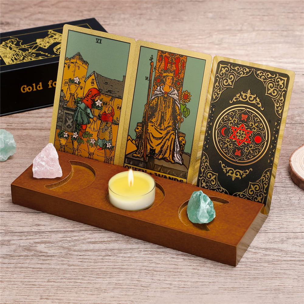 Tarot Card Holder Stand - Display Daily Affirmation Cards - Wooden Tarot Card - Tarot Reading Accessories - Tarot Card Display - Pagan & Wiccan Altar Supplies - Tarot Decor - Walmart.com