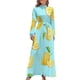 thumbnail image 2 of Vestido largo limones sobre azul Vestidos de verano para mujer Vestidos de fiesta para mujer Vestido largo para mujer Vestido de noche para mujer, 2 of 5