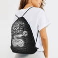 thumbnail image 6 of XMXT Waterproof Gym Bag, Game Motto Neon Print Black Drawstring Backpack for Men, s Black, 6 of 8