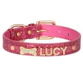 thumbnail image 4 of Pet Artist Personalized Dog Collar Bling Leather Custom Pet Name ID with Rhinestone Charms, 4 of 12