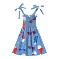 thumbnail image 5 of Splozh Toddler Girl 4th of July Dress 1T 2T 3T 4T 5T 6T Cute Summer Spaghetti Straps Casual Wear Girls Red White and Blue Dress,Brick Red,4-5 Years, 5 of 5