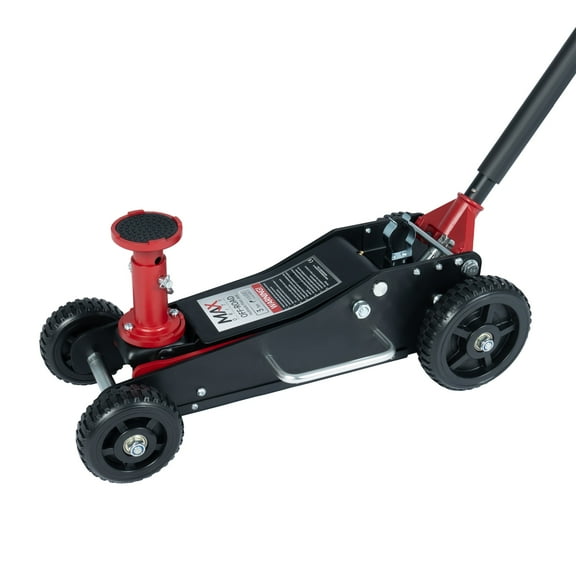 3 Ton (6600 lbs.) Big Wheel Dual Pistons Heavy-Duty Steel Construction Off-Road Jack, Hydraulic Car Jack with Extra Saddle