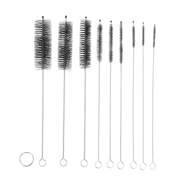 EeaseMX 9 cepillos de paja portátiles con mango largo, cepillos para tubos multifunción.