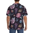 thumbnail image 3 of Balery Roses Flowers Camisa Casual de Manga Corta con Botones para Hombre, Texturizada, Estilo Cubano, para Playa, Verano-XX-Large, 3 of 5