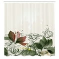 thumbnail image 2 of Ambesonne Flower Shower Curtain, Retro Floral Hibiscus Print, 69"Wx70"L, Reseda Green, 2 of 4