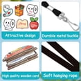 thumbnail image 5 of 6 Pcs 6 Styles Bathroom Office Passes School Passes with Lanyard Cartoon Pattern Classroom Restroom Nurse Library Hall Wooden Slips, 5 of 9
