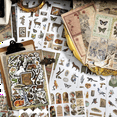 thumbnail image 4 of Vintage Aesthetic Washi Stickers Paper for Scrapbooking, 40 Sheets Ephemera Book for Art Journaling,C, 4 of 8