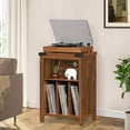 thumbnail image 5 of Record Player Stand with Vinyl Record Storage Holds up to 160 Albums,Large Wood Record Player Table Dispaly Shelf，Brown Turntable Stand Cabinet for Living Room,Bedroom,Office 7, 5 of 8
