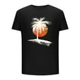 thumbnail image 4 of ZZwxWA T-Shirt for Men Summer - Coconut Tree Graphic Print Short Sleeve Crewneck Hawaiian Tee Shirts Casual Slim Fit Tops, 4 of 5