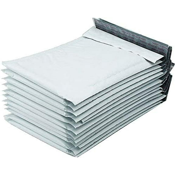 #2 Poly Bubble Mailer Envelopes Bag Padded, 8.5 x 12 inch, White, 25 Count