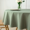 thumbnail image 4 of Mantel maxmill redondo con aspecto de lino texturizado, 180 cm, color verde salvia, 4 of 9